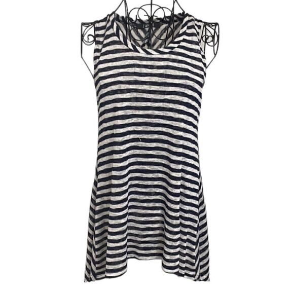 Coin 1804 yes, navy and white striped tank open/split back size M - Picture 1 of 8